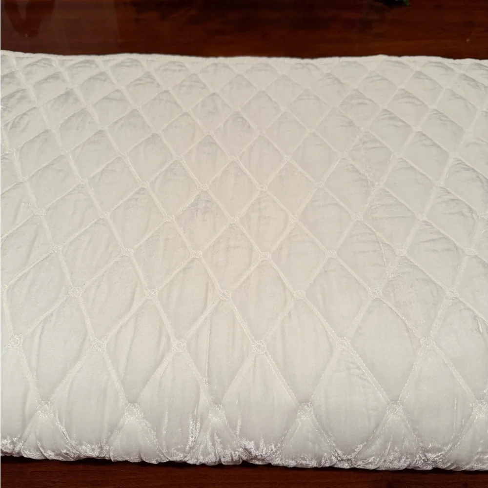 Martha Stewart Tufted Velvet FULL / QUEEN Quilt IVORY - $300